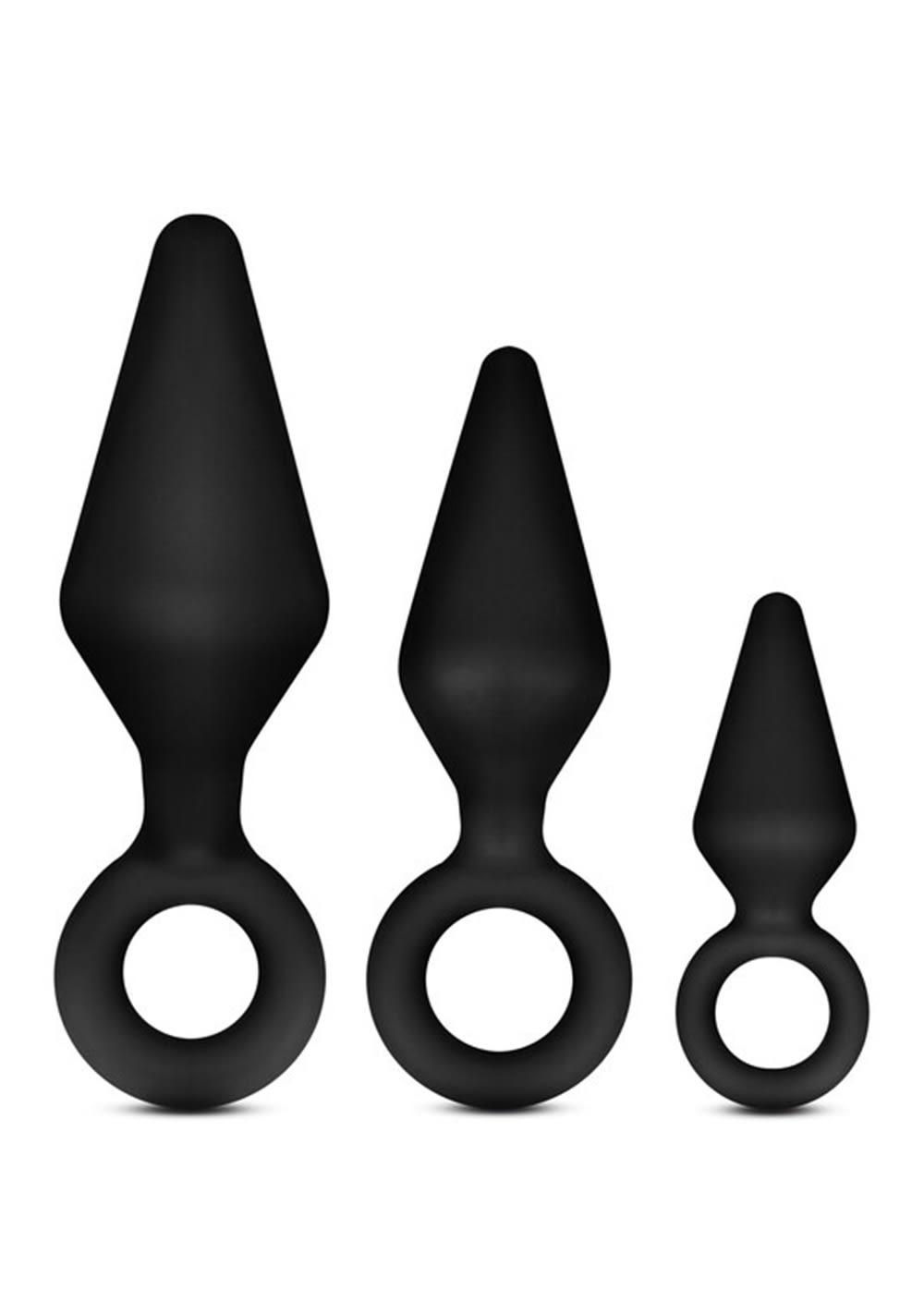 Anal Adventures Platinum – Silicone Loop Plug Kit | Butt Plugs Anal Toys Black