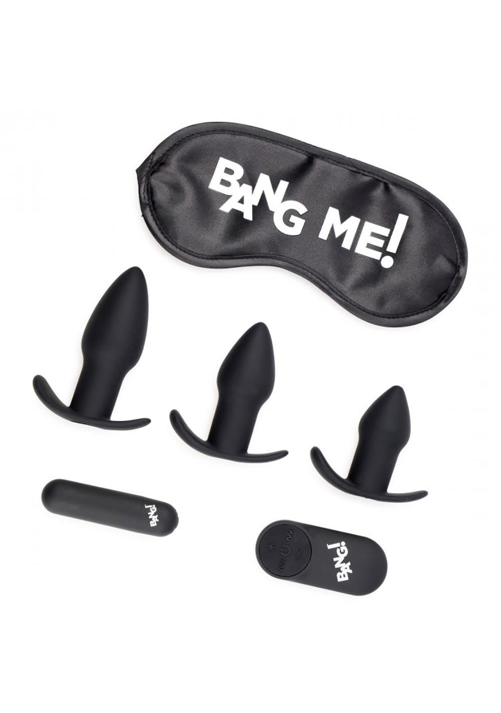 Backdoor Adventure Remote Control 3 Piece Butt Plug Vibe Kit | Butt Plugs Anal Toys Black