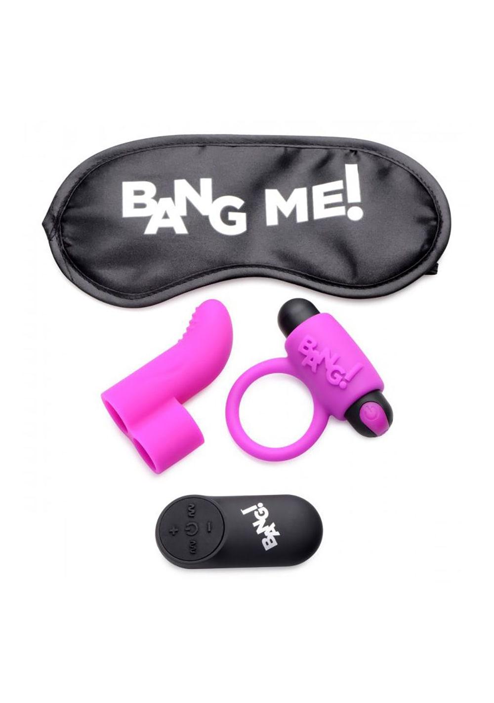 Couple’S Kit With Rc Bullet, Blindfold, Cock Ring & Finger Vibe | Cock Rings Couples Cock Rings