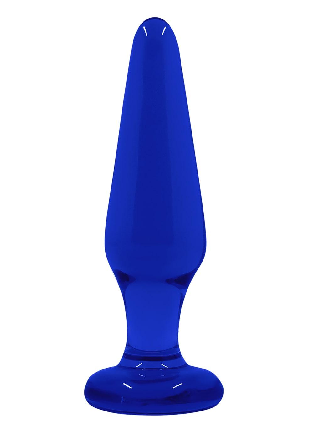 Crystal Tapered Plug – Medium | Glass Anal Toys Anal Toys Blue