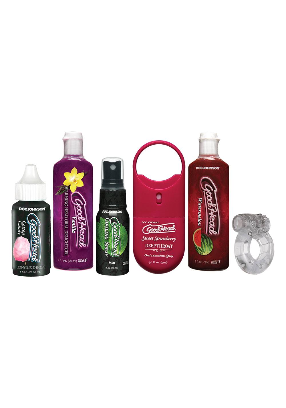 Goodhead™ – Sensations Kit – 6 Pack | Stimulating Lubes Cock Rings Clear