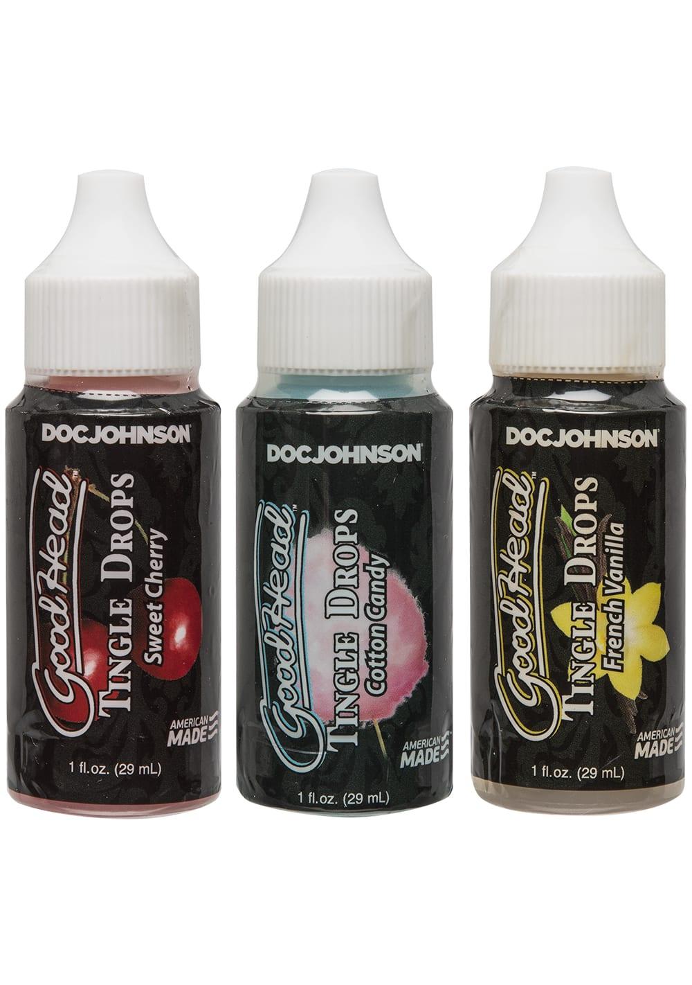 Goodhead™ – Tingle Drops – 3-Pack (Sweet Cherry, Cotton Candy, French Vanilla) | Stimulants Flavored Lubes Flavored Lubes