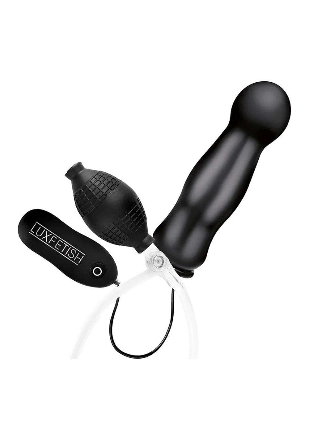 Inflatable Vibrating Butt Plug With Suction Base | Butt Plugs Anal Toys Black