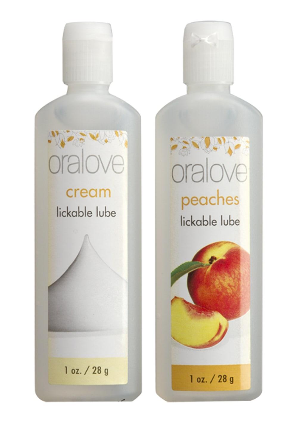 Oralove Dynamic Duo Lickable Lubes – Peaches And Cream | Flavored Lubes Flavored Lubes Flavored Lubes