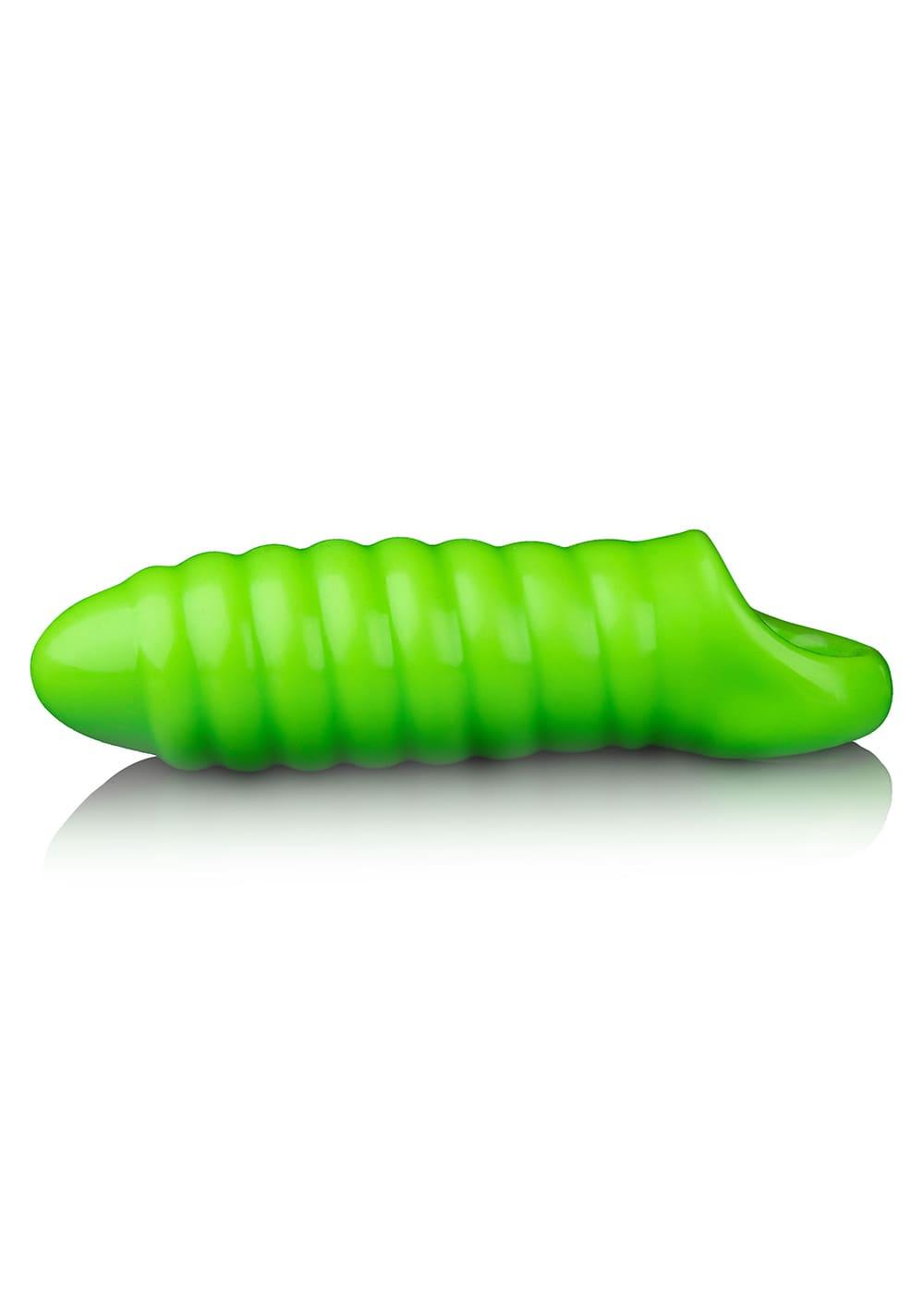 Ouch! Glow In The Dark Thick Stretchy Penis Sleeve – Swirl | Penis Extensions For Him Toys Green